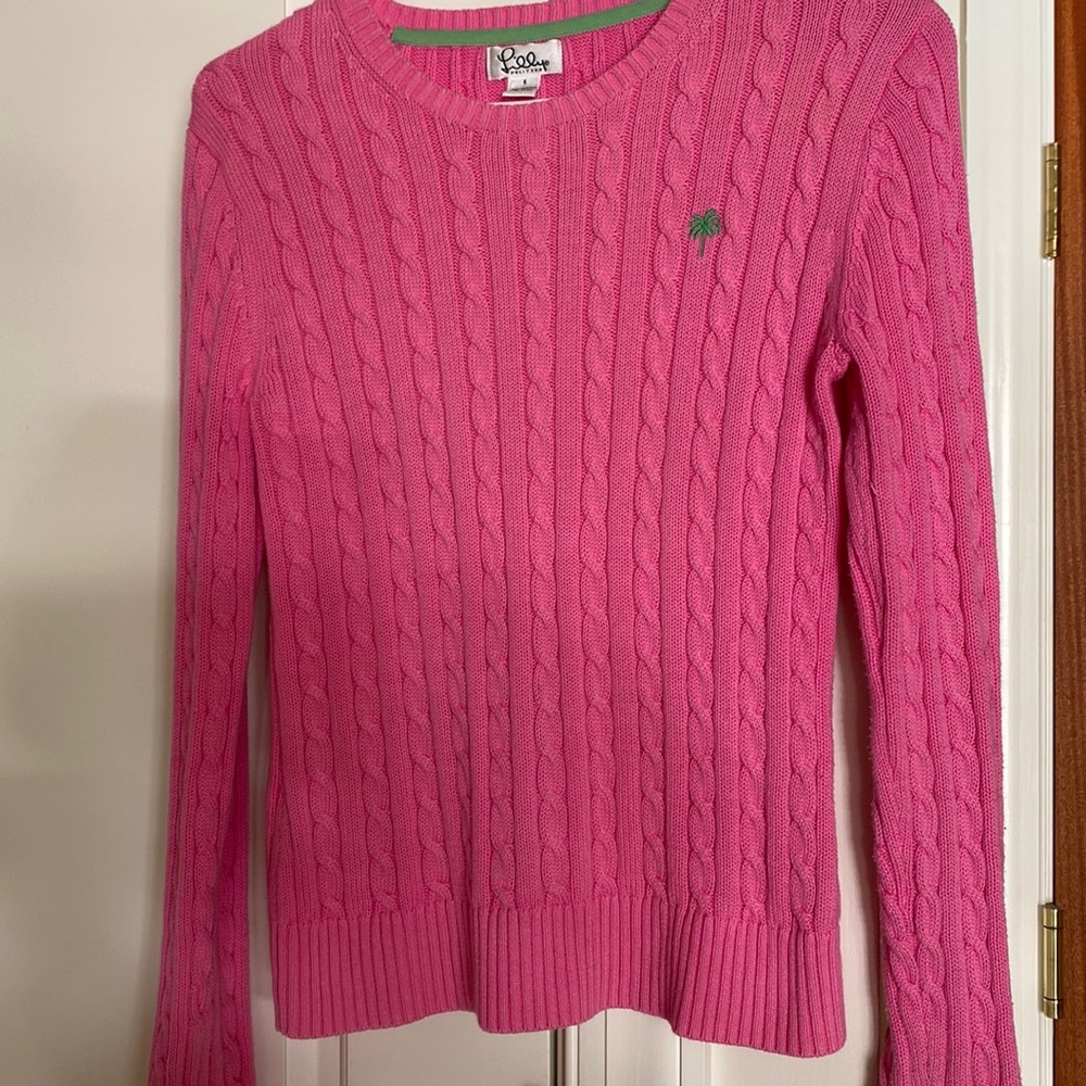Hot pink cotton golf sweater